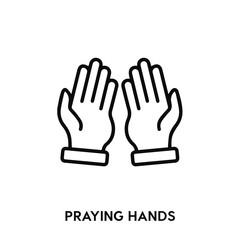 praying hands icon vector. praying hands sign symbol