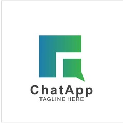 Abstract chat app logo design