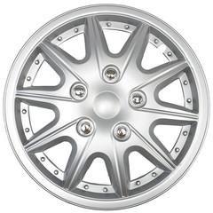 plastic wheel cover hubcap isolated on white background