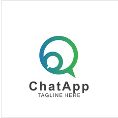 Fototapeta premium Abstract chat app logo design