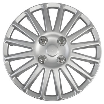 plastic wheel cover hubcap isolated on white background