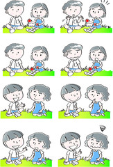 school kids with speech bubble set