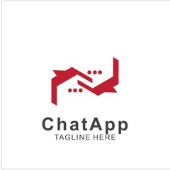 Abstract chat app logo design