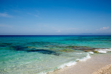 Empty beach on the Ionian sea, Lefkada island, Greece
