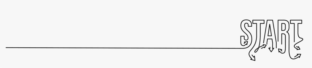 Start Calligraphic Line art Text Poster vector illustration Design.