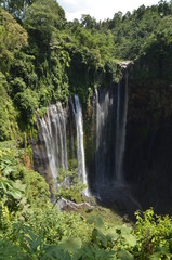 Fototapeta na wymiar Beautiful autumn landscape waterfall in indonesia