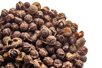 Mala seed closeup macro, Chinese ingredient for food, include clipping path 