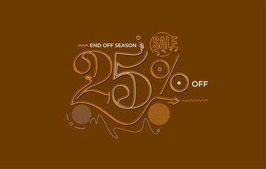 25% OFF Sale Discount Banner. Discount offer price tag.  Vector Modern Sticker Illustration.