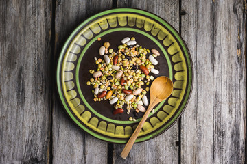 Soaked legumes on a plate