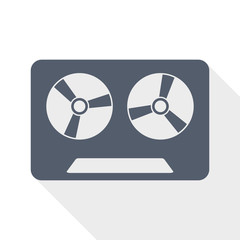 Music recorder, audio equipment flat design vector icon