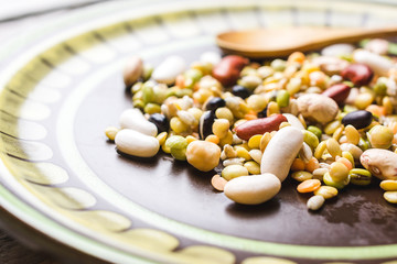 Soaked legumes on a plate
