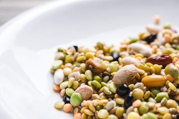 Soaked legumes on a plate