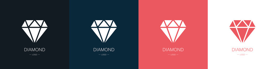 Set of diamonds logos. Collection. Modern style. Vector illustration.
