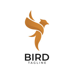 Colorful abstract bird logo design template