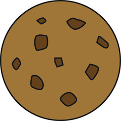 Fototapeta premium Chocolate chip cookie vector icon