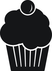 Cupcake muffin pastry vector icon