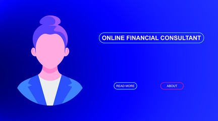 Online financial consultation concept. Can use for web banner, infographics. Flat vector illustration