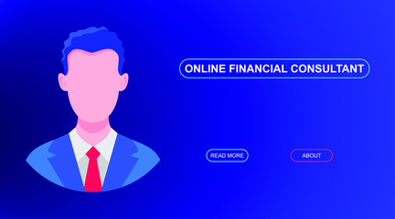 Online financial consultation concept. Can use for web banner, infographics. Flat vector illustration
