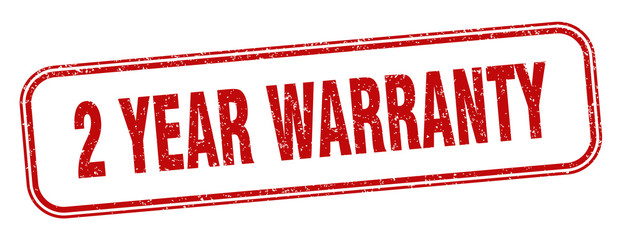 2 year warranty stamp. 2 year warranty square grunge sign. label