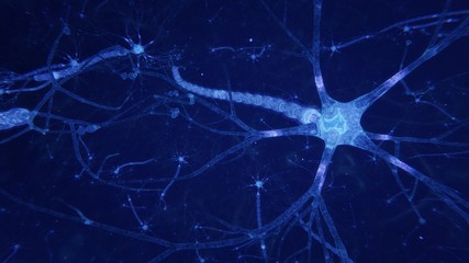 3d illustration brain neurons with synapses and axons