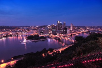 Pittsburgh. American city modern architecture. Filtered style.