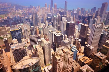 Fototapeta premium Chicago, USA. American city modern architecture. Filtered style.