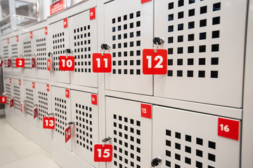 storage lockers in the store