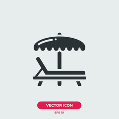 Beach bed, summer vector icon illustration. Ui/Ux. Premium quality.