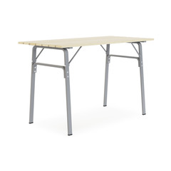 Garden, outdoor furniture isolated on white background. Wooden table. Clipping path included. 3D rendering.