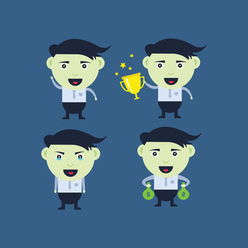 cute businessman cartoon vector design bundle