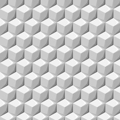 Seamless pattern vector background. Modern geometric pattern with 3D gray cube shapes.