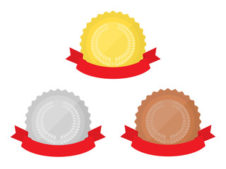 リボン付きメダルのイラスト