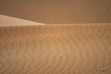 Horizonless Sand Dunes in Wahiba Sands Desert, Oman. Close Up