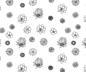 patterns of flowers on a white background,Flowers-pattern,black and yellow,element,vector,ornament,floral