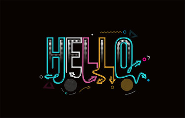 Fototapeta premium Hello typography vector design for greeting cards and poster, design template for birthday celebration