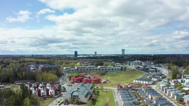 Sollentuna Silverdal Stockholm drone aerial view