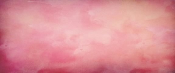 Pink grunge background texture with watercolor painted stains