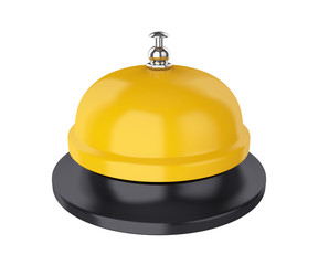 Service bell yellow isolated on white background, 3D render