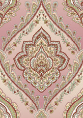Hand-drawn Seamless Pattern Design, Paisley Style