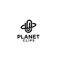 simple planet clip logo icon design template