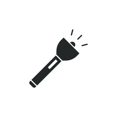 Simple icon of a flashlight isolated on white background