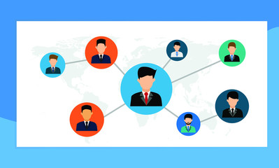 Social Network Vector Concept. Flat Design Illustration