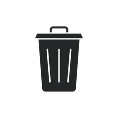 Trash icon with fill color style design
