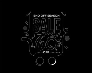 60% OFF Sale Discount Banner. Discount offer price tag.  Vector Modern Sticker Illustration.