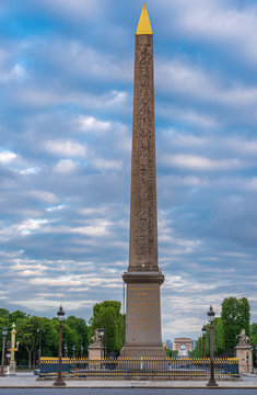 Paris, France - 06 05 2020: Place de la Concorde at sunrise during confinement against coronavirus