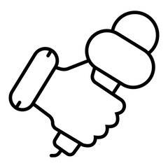 Microphone in hand icon vector