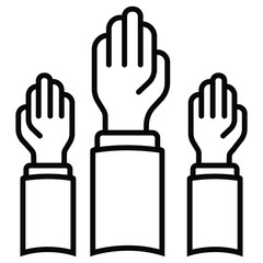 Fists hands up vector illustration.