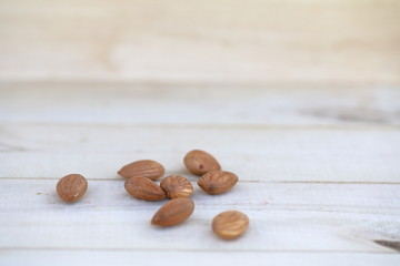 Healthy food, nuts on a wooden background
