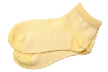 Fototapeta na wymiar Pair of yellow socks