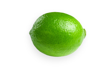 Isolate lime, citrus on a white background.